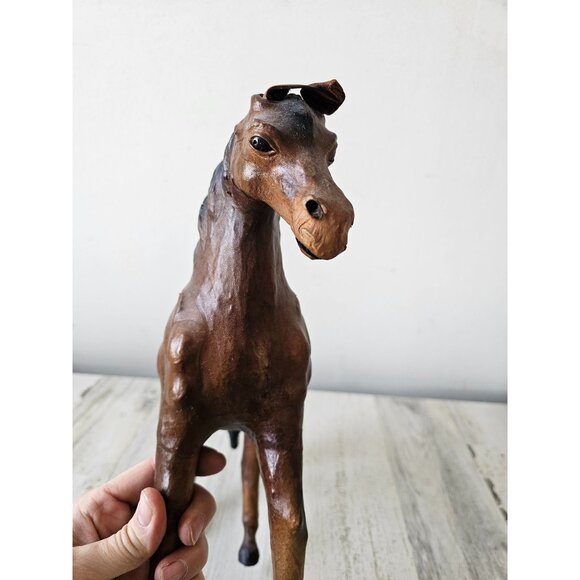 Vintage leather horse decor equestrian‎ huntsman stallion - Picture 9 of 10